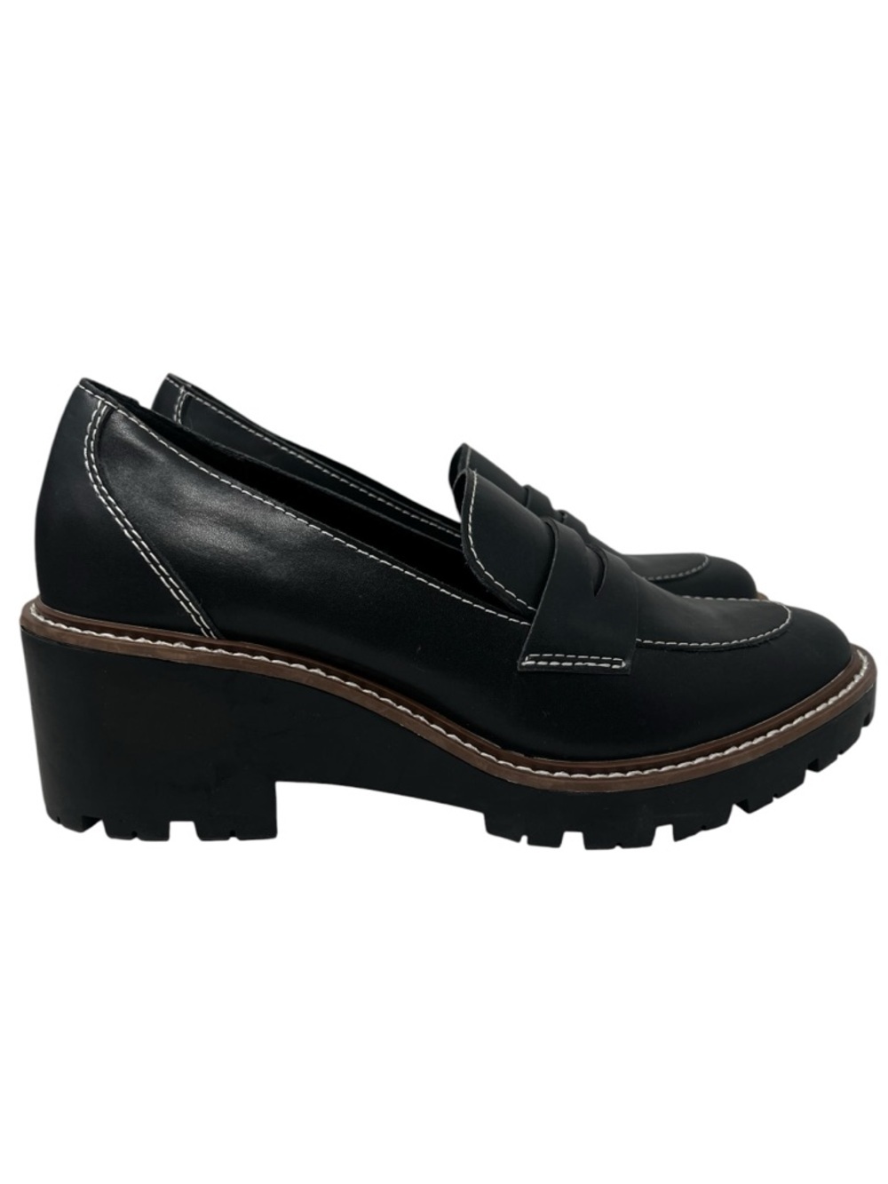 Blondo Black Lug-Sole Penny Loafers - Picture 2 of 9